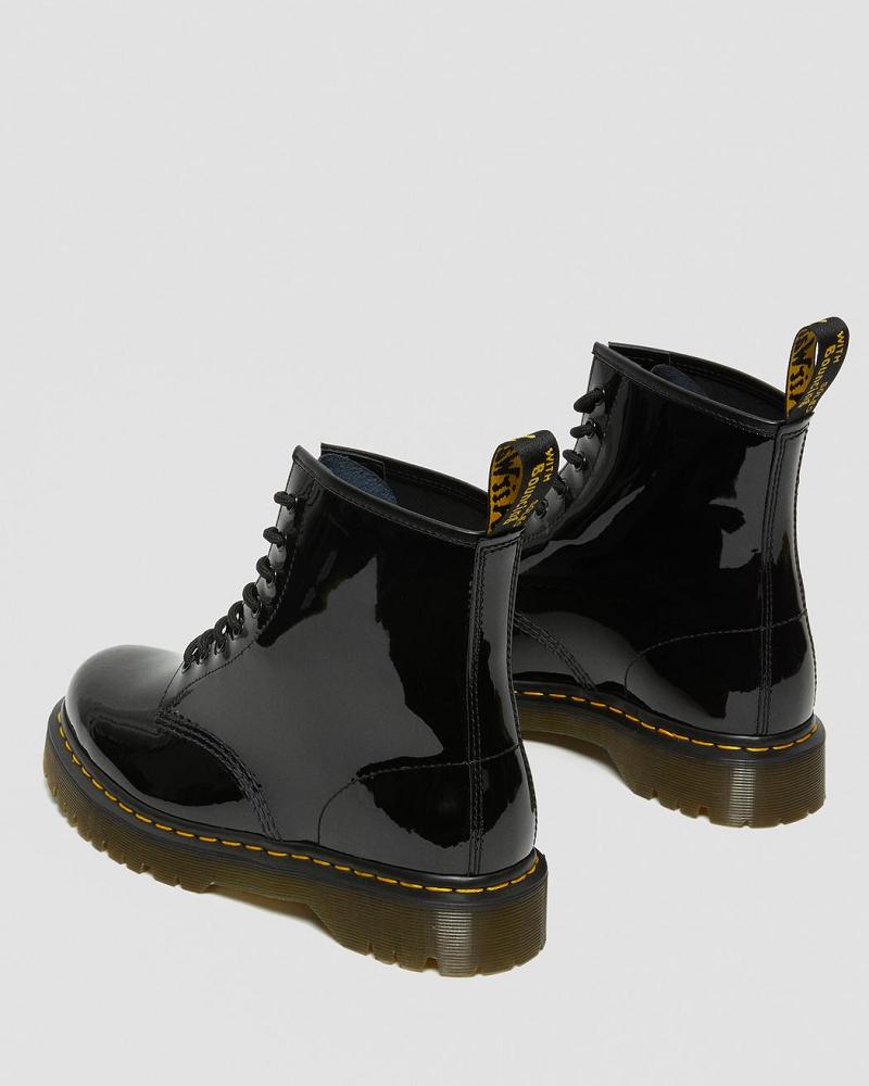 Dr Martens 1460 Bex Lak Læder Snørestøvler Dame Sort | DK 150LIS